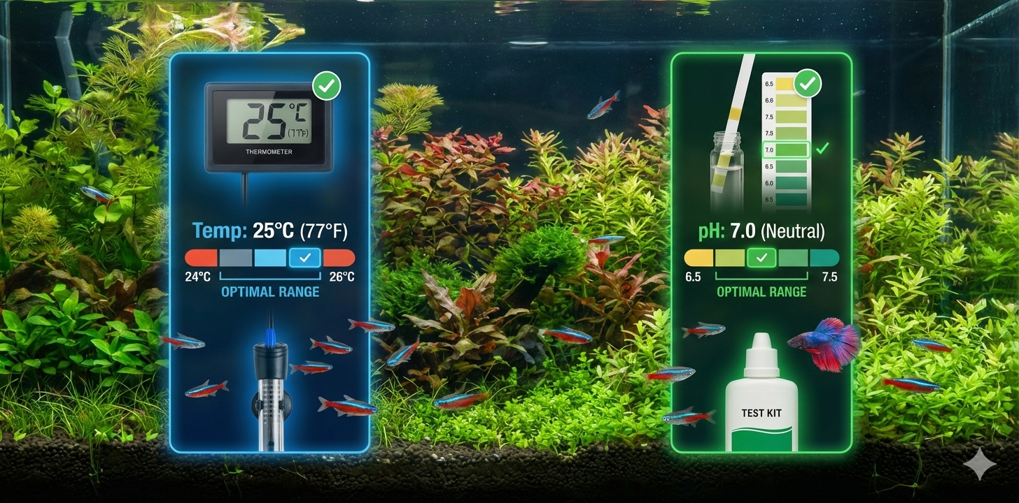 How to Provide Optimal Conditions for Your Aquarium Fish: Tips on Water Temperature and pH