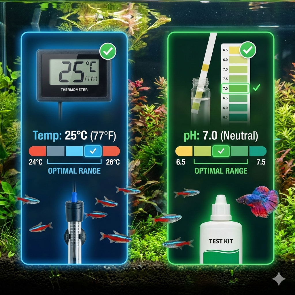 How to Provide Optimal Conditions for Your Aquarium Fish: Tips on Water Temperature and pH