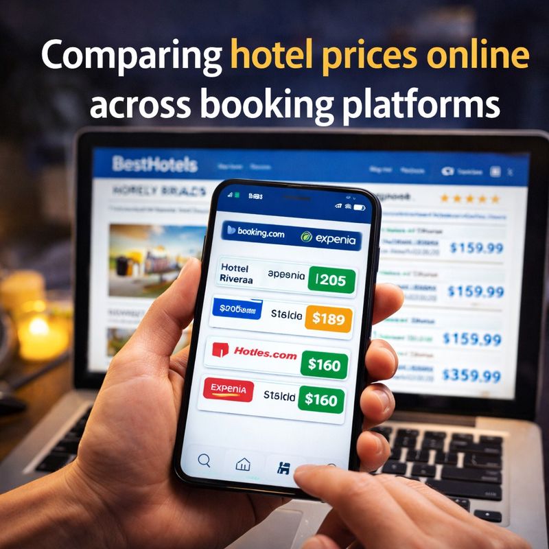 Comparing hotel prices online across booking platforms
