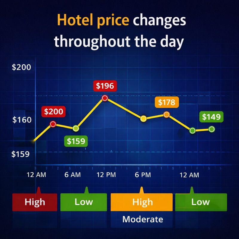Hotel price changes throughout the day chart