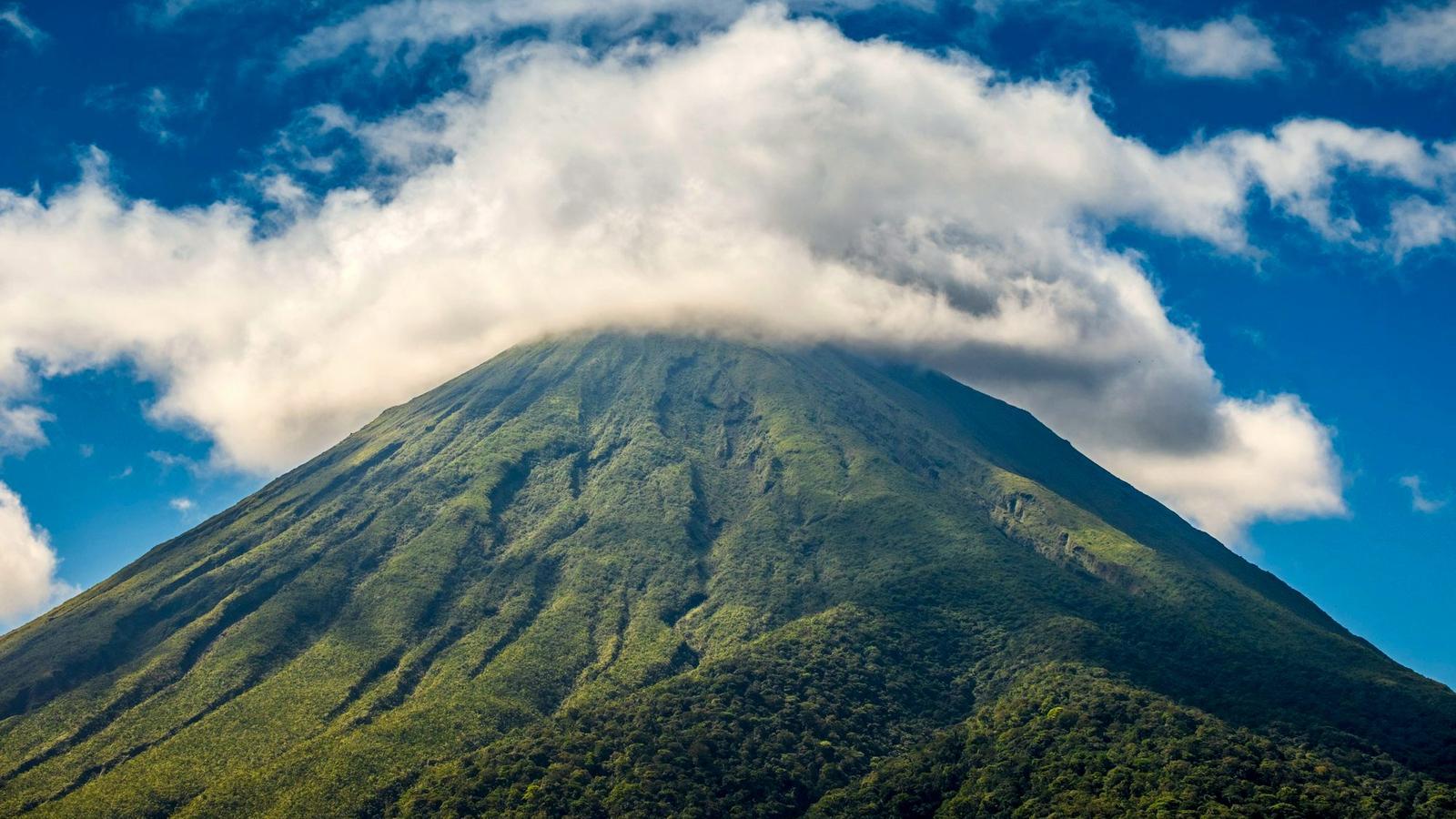Arenal Volcano rising above the rainforest in Costa Rica