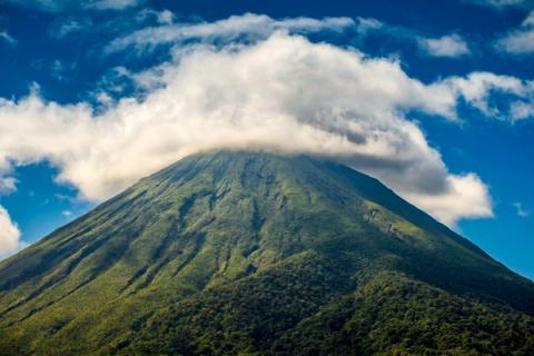 Arenal Volcano rising above the rainforest in Costa Rica