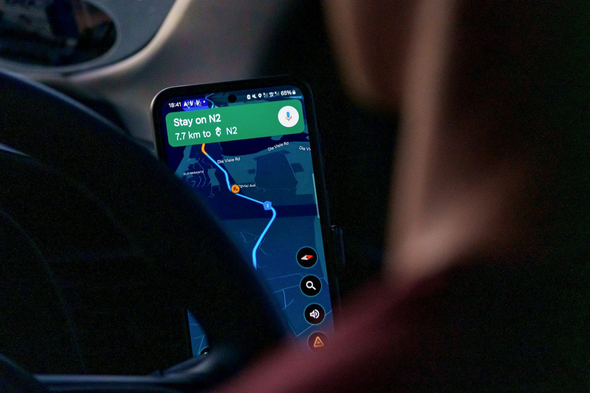 A smartphone showing a downloaded offline city map ready for travel