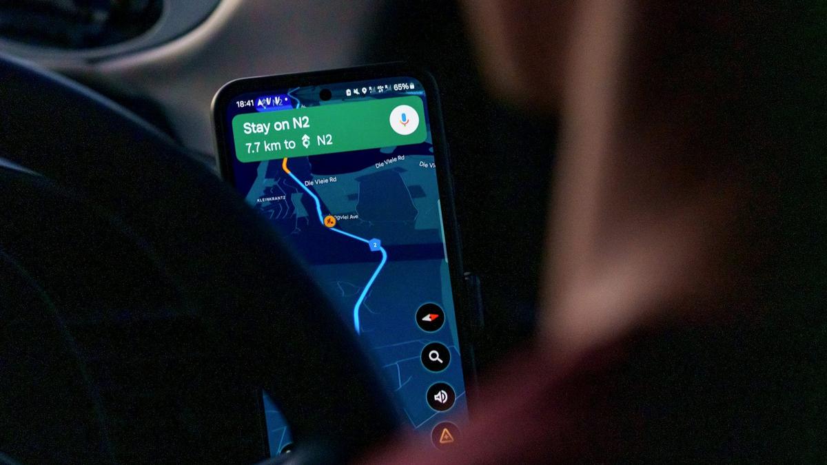 A smartphone showing a downloaded offline city map ready for travel