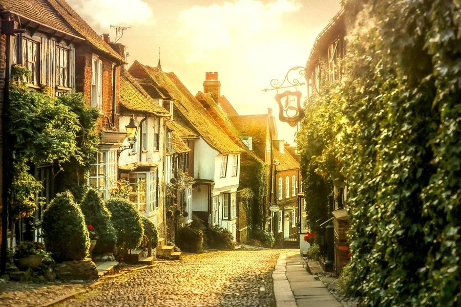 A quiet cobblestone street in an underrated old-town city with no crowds