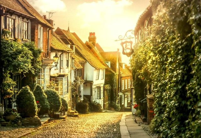 A quiet cobblestone street in an underrated old-town city with no crowds