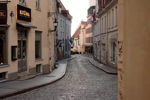 A quiet cobblestone street in an underrated old-town city with no crowds