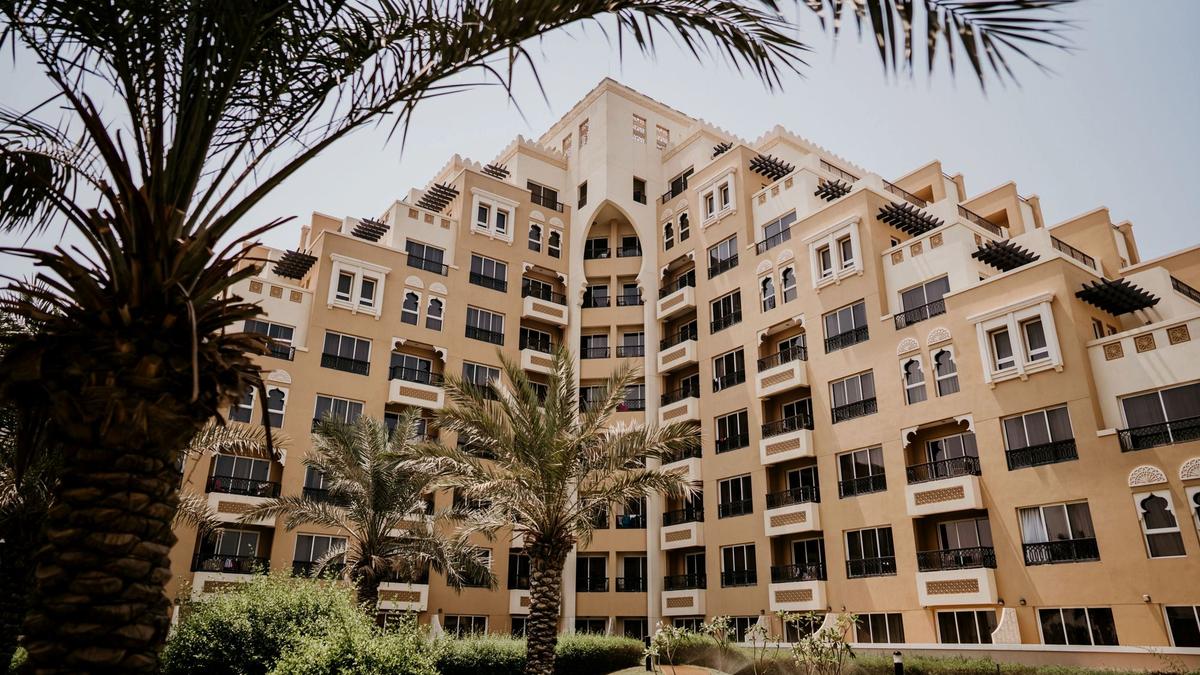 A modern mid-range hotel with a pool in Dubai