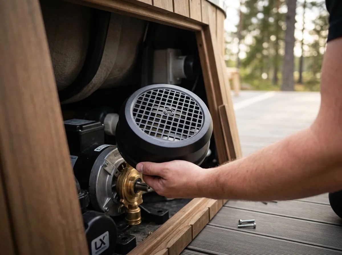 Fläktkåpa, ∅158 mm i användning