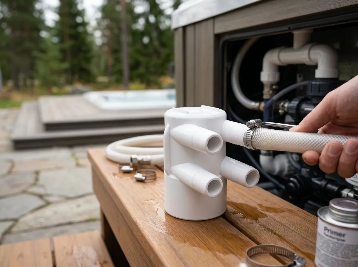 Fördelare med ändplugg 4P i användning