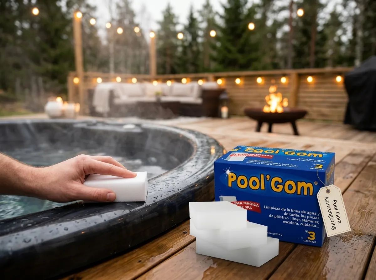 Pool Gom kantrengöring i användning