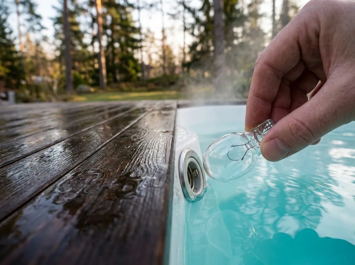 Glödlampa för spabad i användning