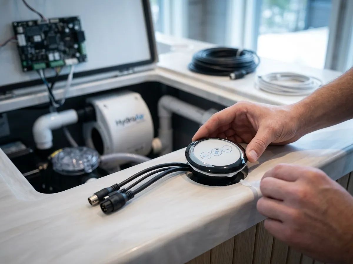 HydroAir Genesis blower touch pad i användning
