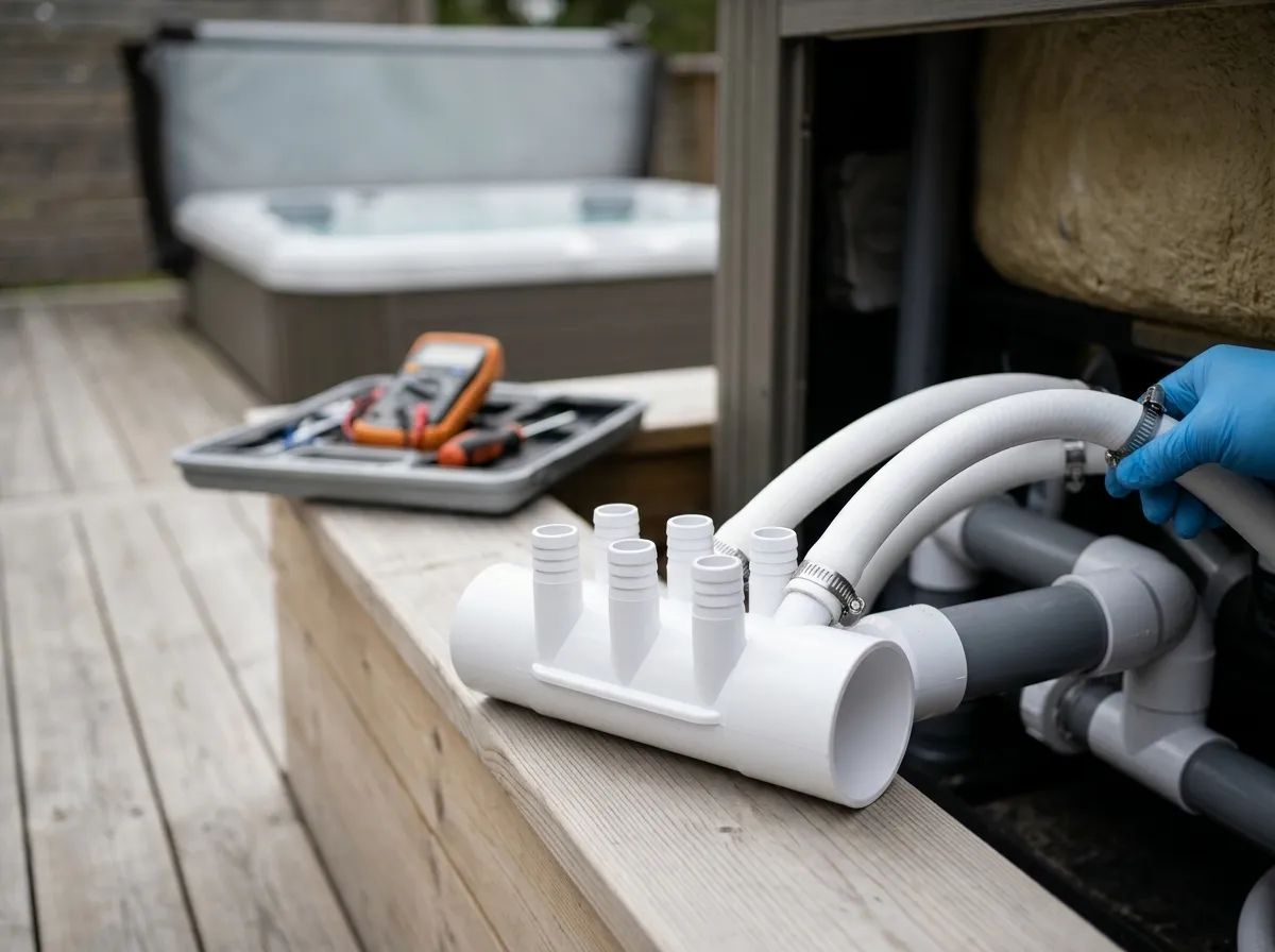 Fördelare 2" 6P M/F PVC i användning