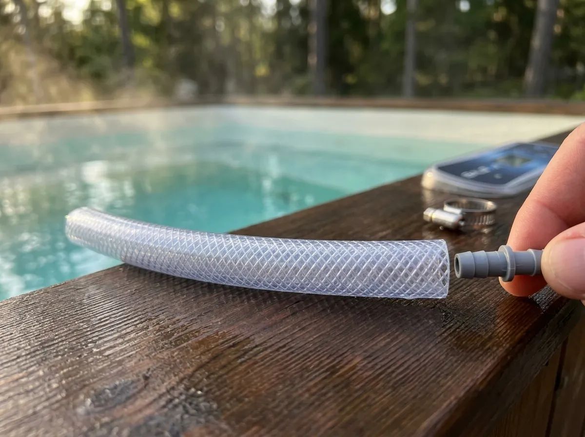 Poolslang PVC 3/8" 1 m i användning