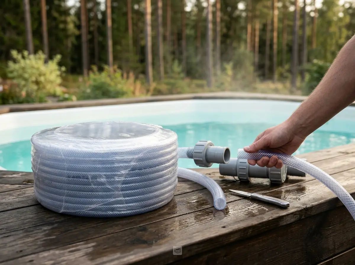 Poolslang PVC 3/8" 50 m i användning
