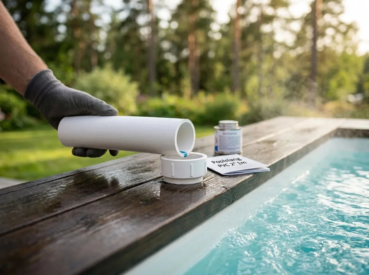 Poolslang PVC 2" 1 m i användning