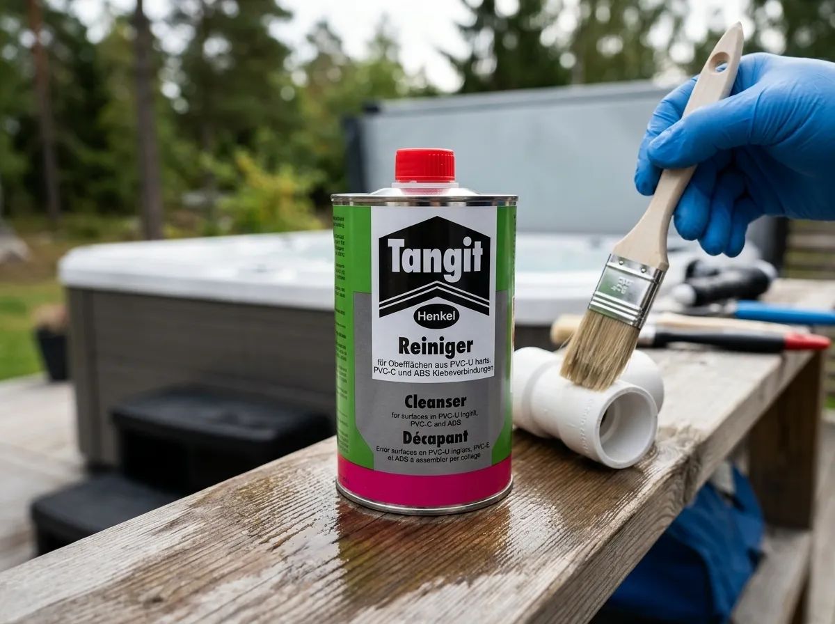 Rengöringsmedel PVC 1 Liter i användning