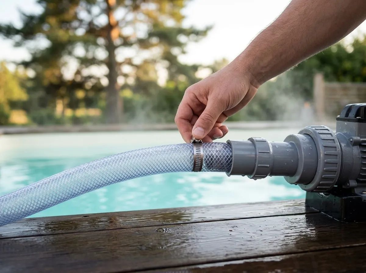 Poolslang PVC 3/4" 1 m i användning