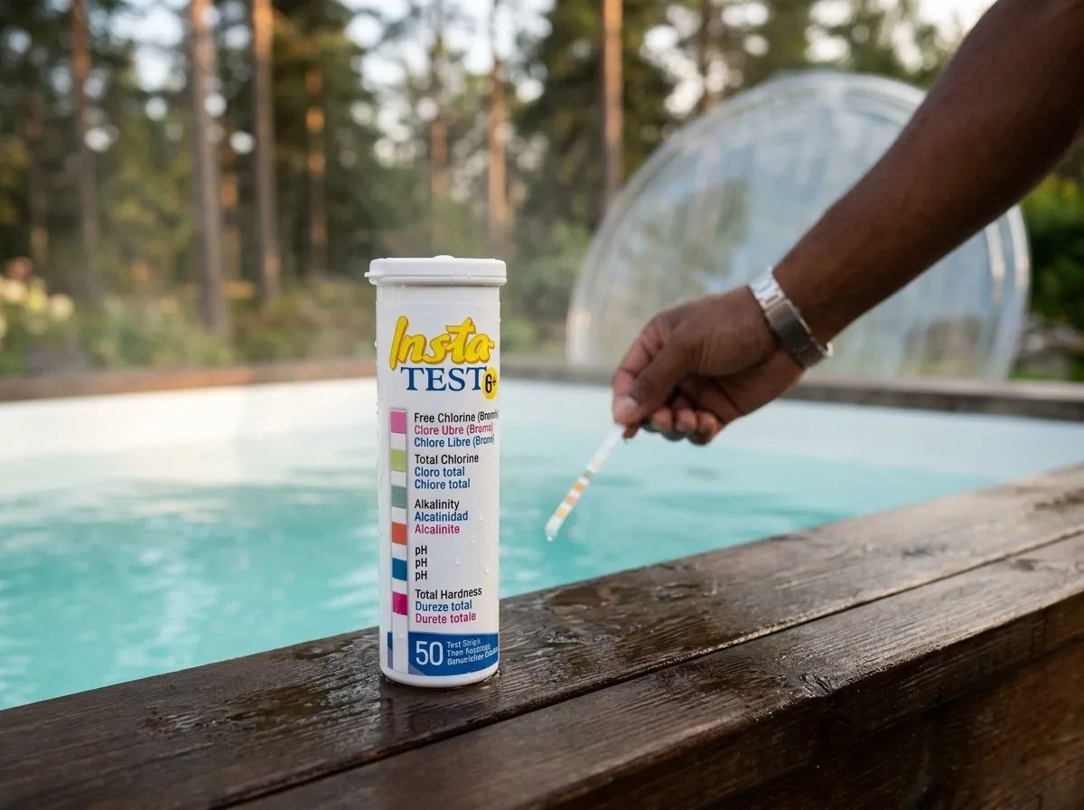 InstaTest 6-in-1 test strips i användning