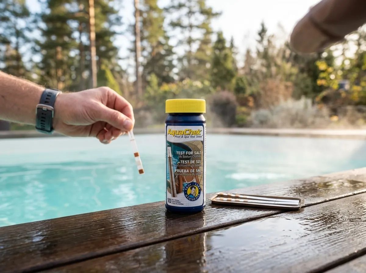 Teststickor Klorsalt i användning