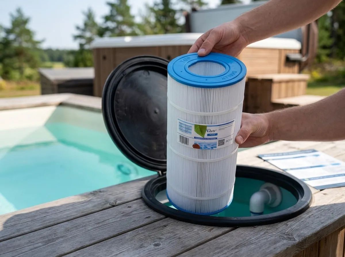 Spafilter Darlly PC115 i användning