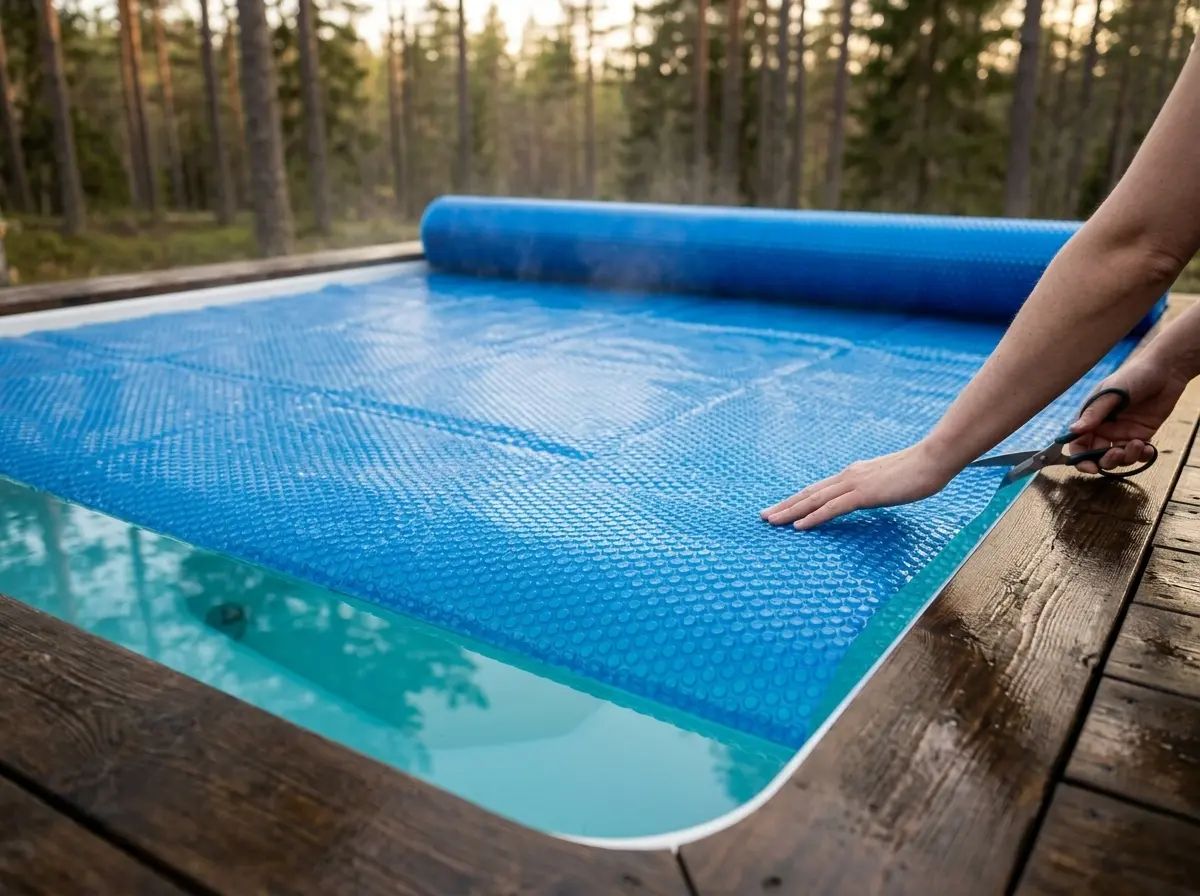 Bubbel Cover till Spabad 200 x 200 cm i användning