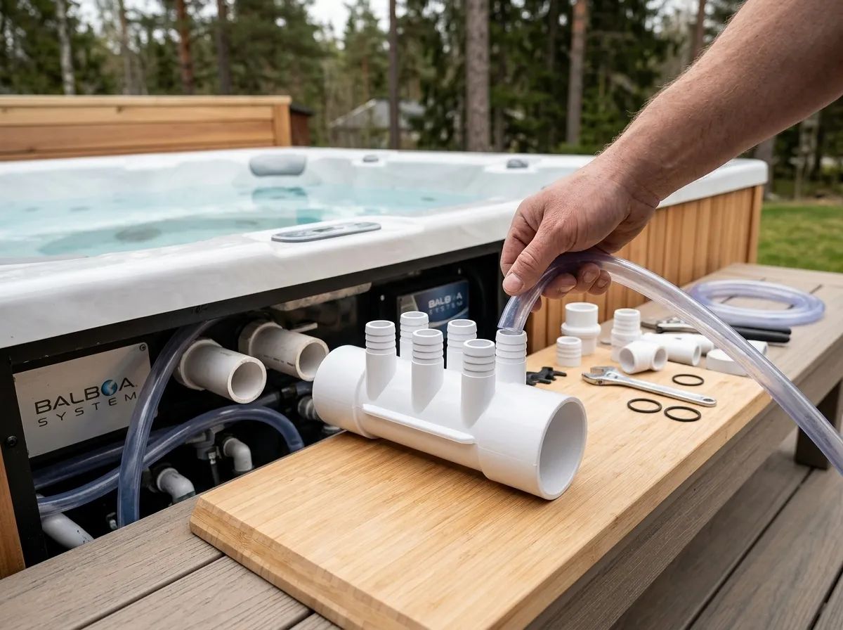 Fördelare 2" 6P F/F PVC i användning