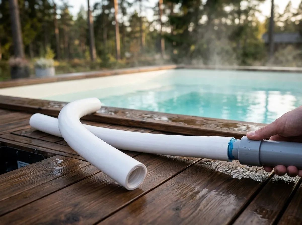 Poolslang PVC 32mm 1m i användning