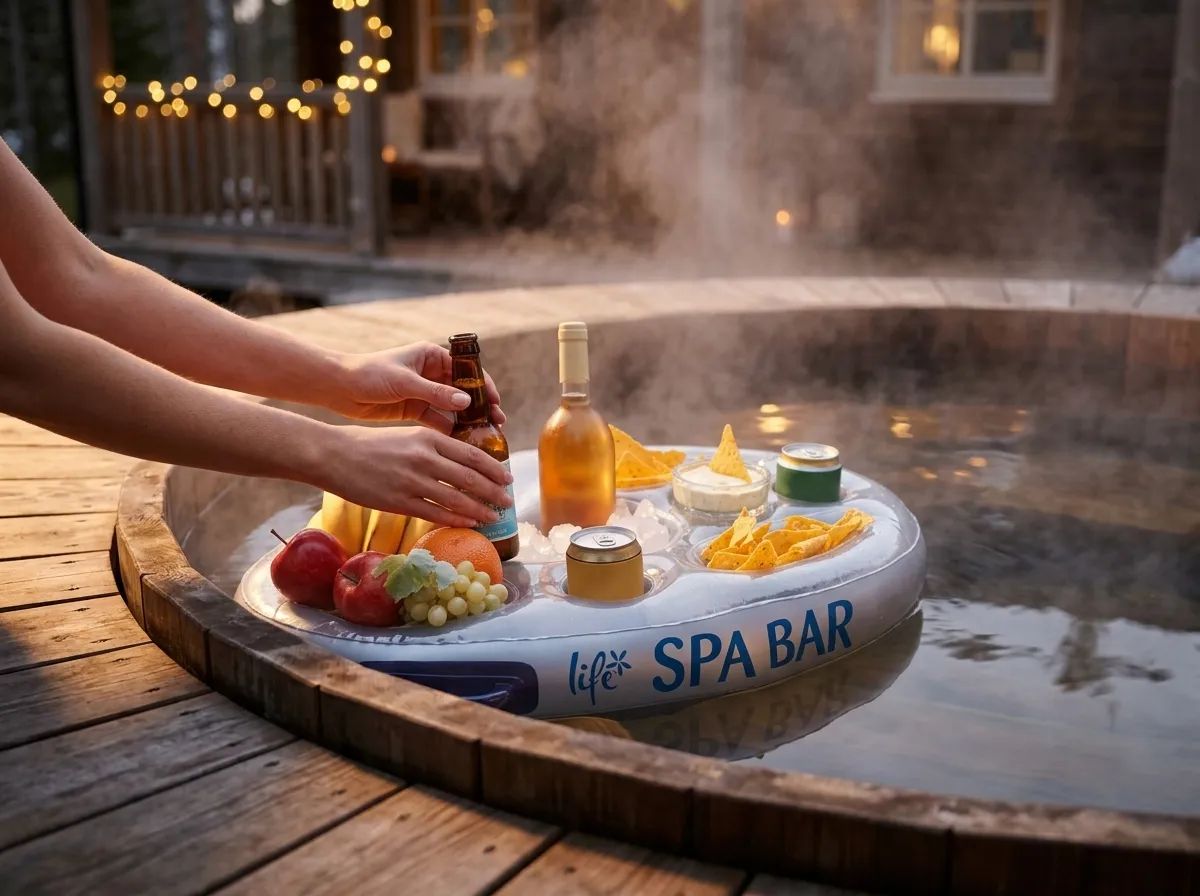 Spa Bar uppblåsbar i användning