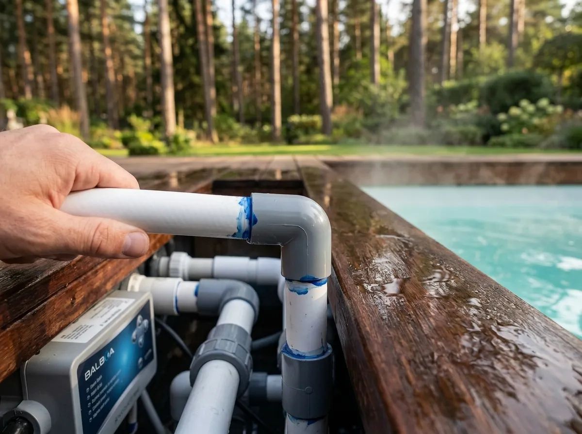 Poolslang PVC ½" 1m i användning