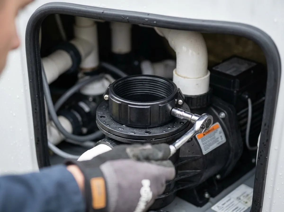 Split nut för pump 78 mm i användning