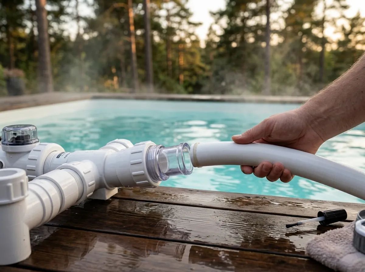 Poolslang PVC 1" 1 m i användning