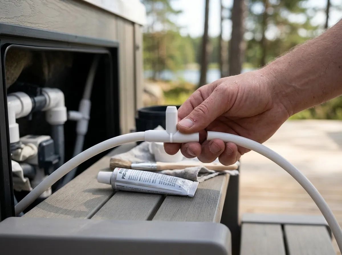 Skarvkoppling T 90 grader 3/8" i användning