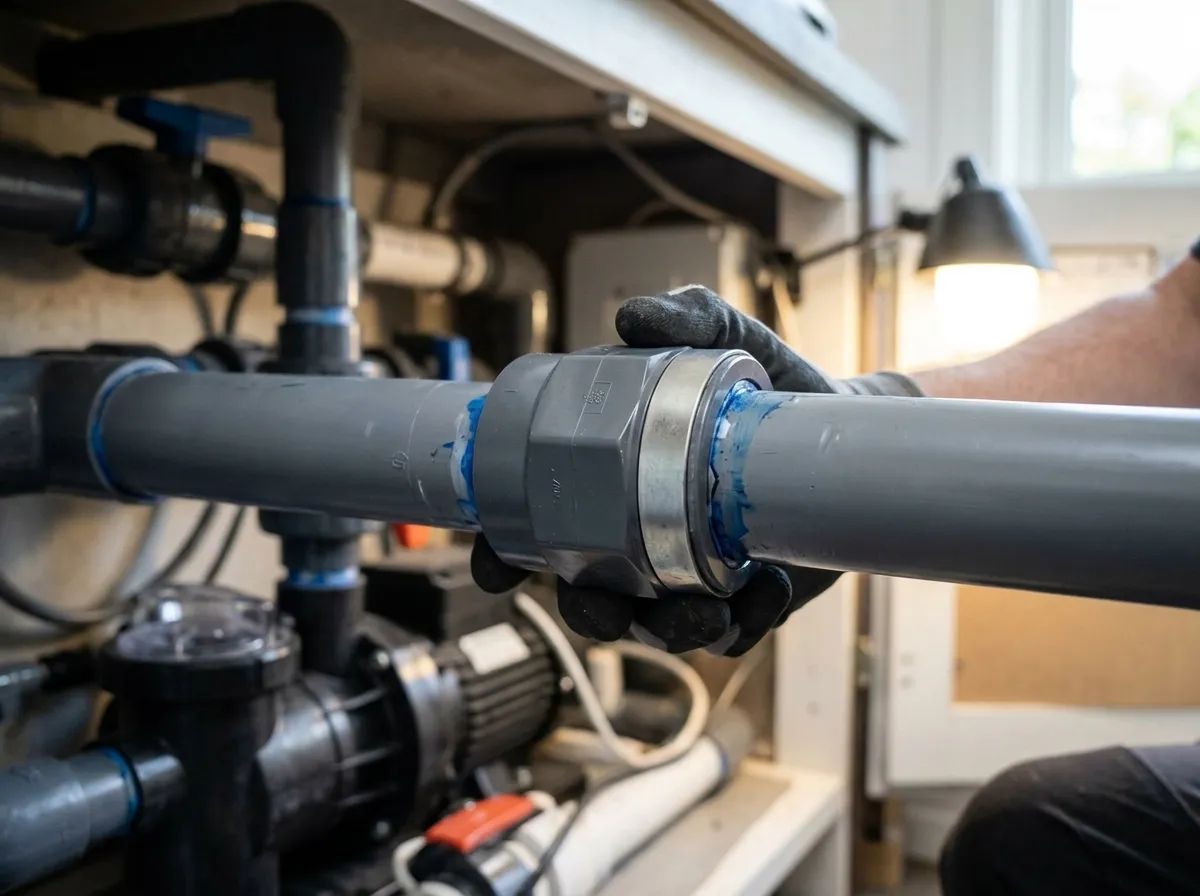 PVC Muff 50 mm G40 gänga i användning