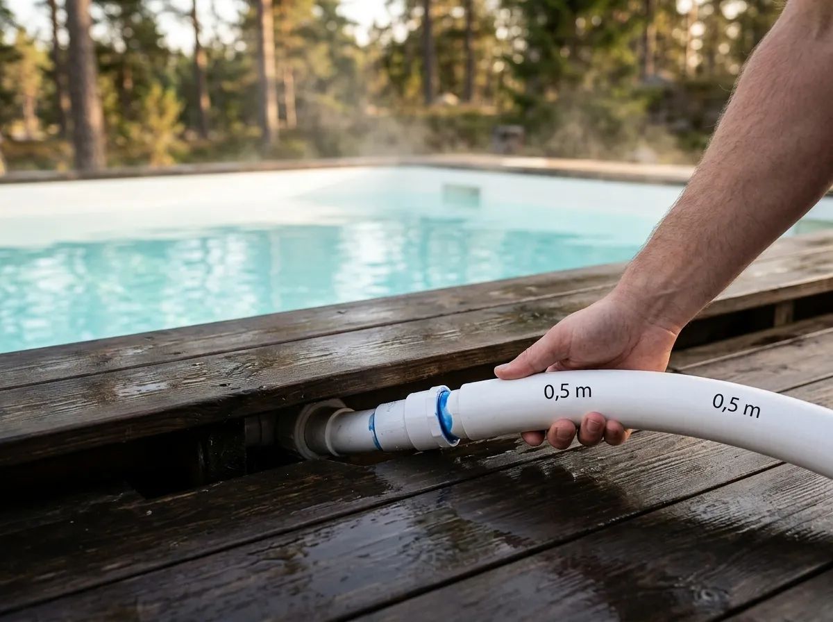 Poolslang PVC 2" 0,5 m i användning