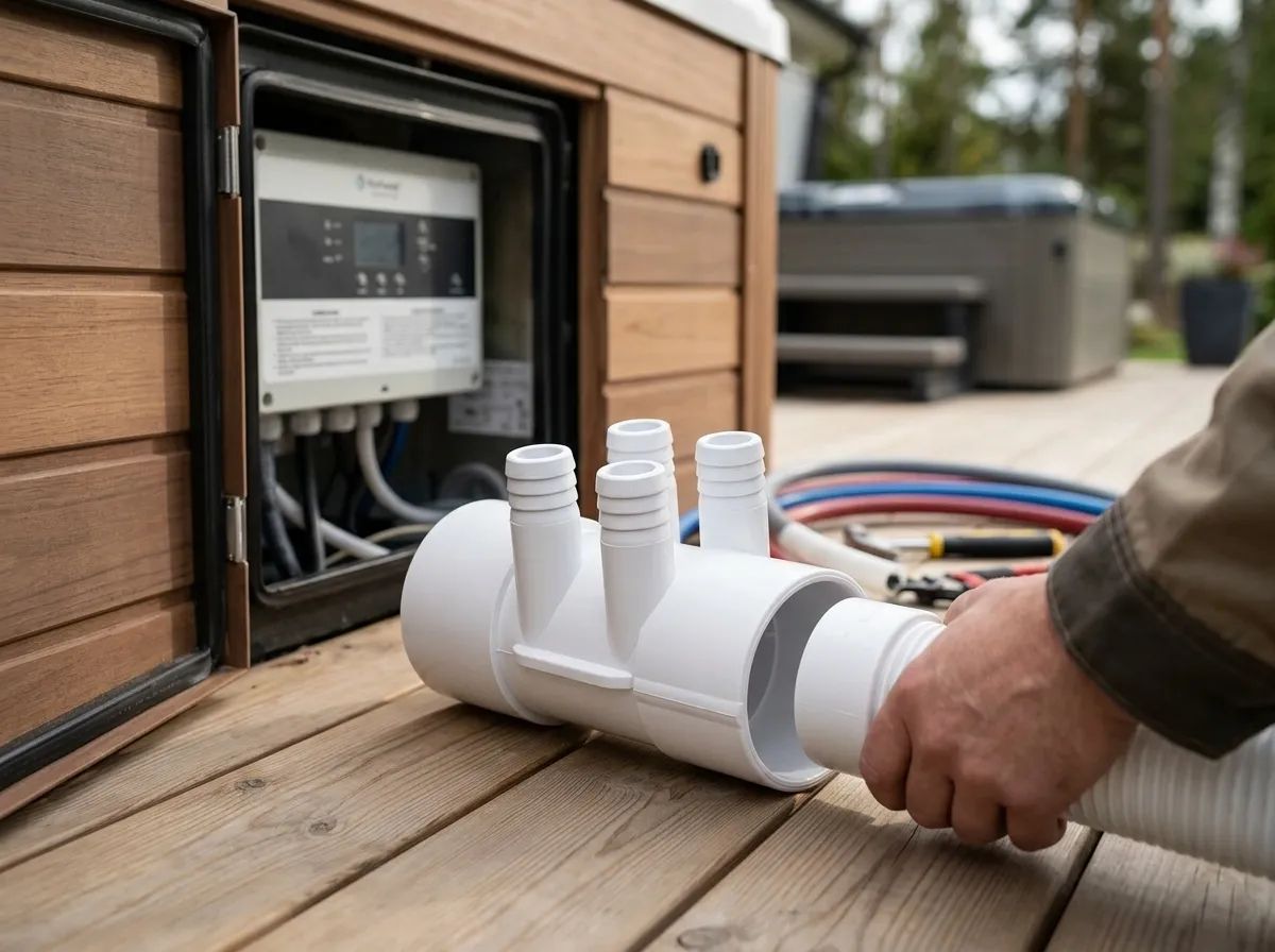 Fördelare 2" 4P F/F PVC i användning