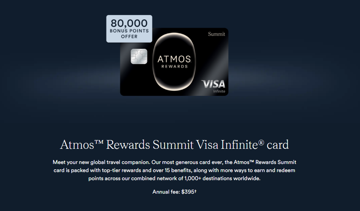 The Excellent Value of the Atmos Summit Visa Infinite Credit Card (Atmos Summit Guide)