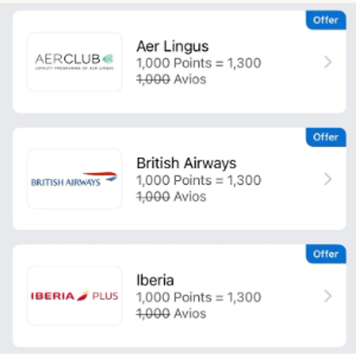 Amex 30% transfer bonus to Avios