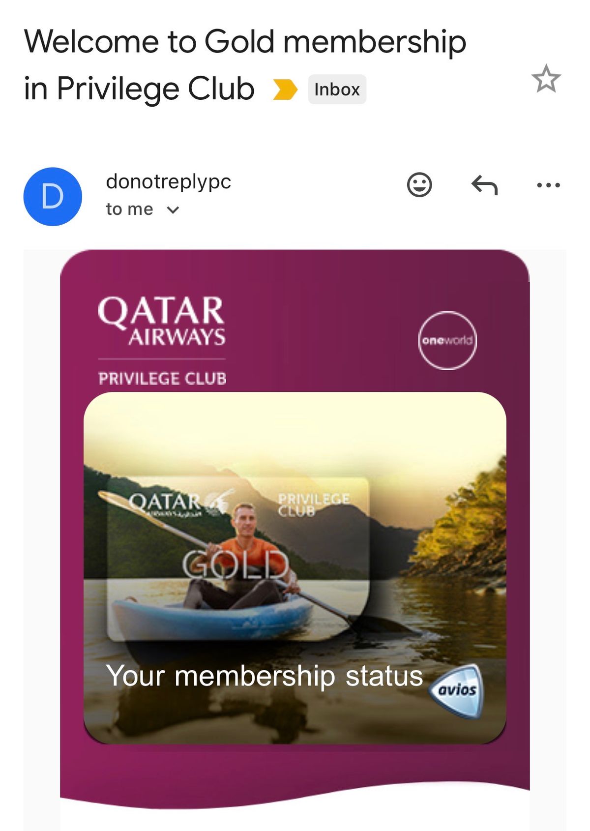 Qatar Airways Gold Status
