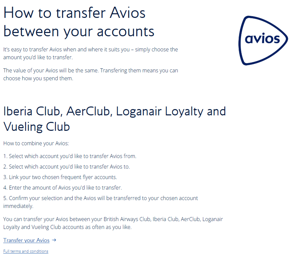 move avios for free