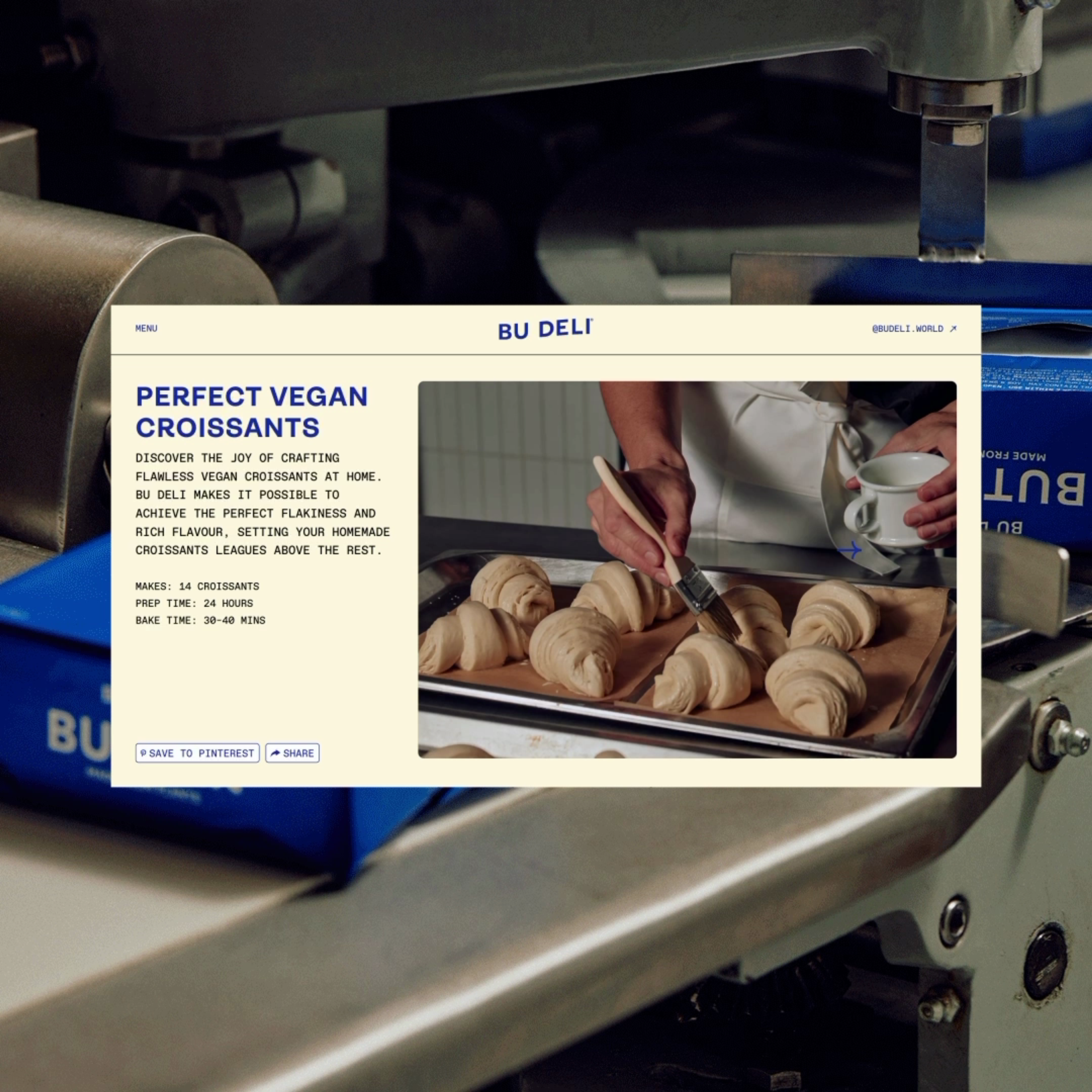 The recipe page of the Bu Deli site
