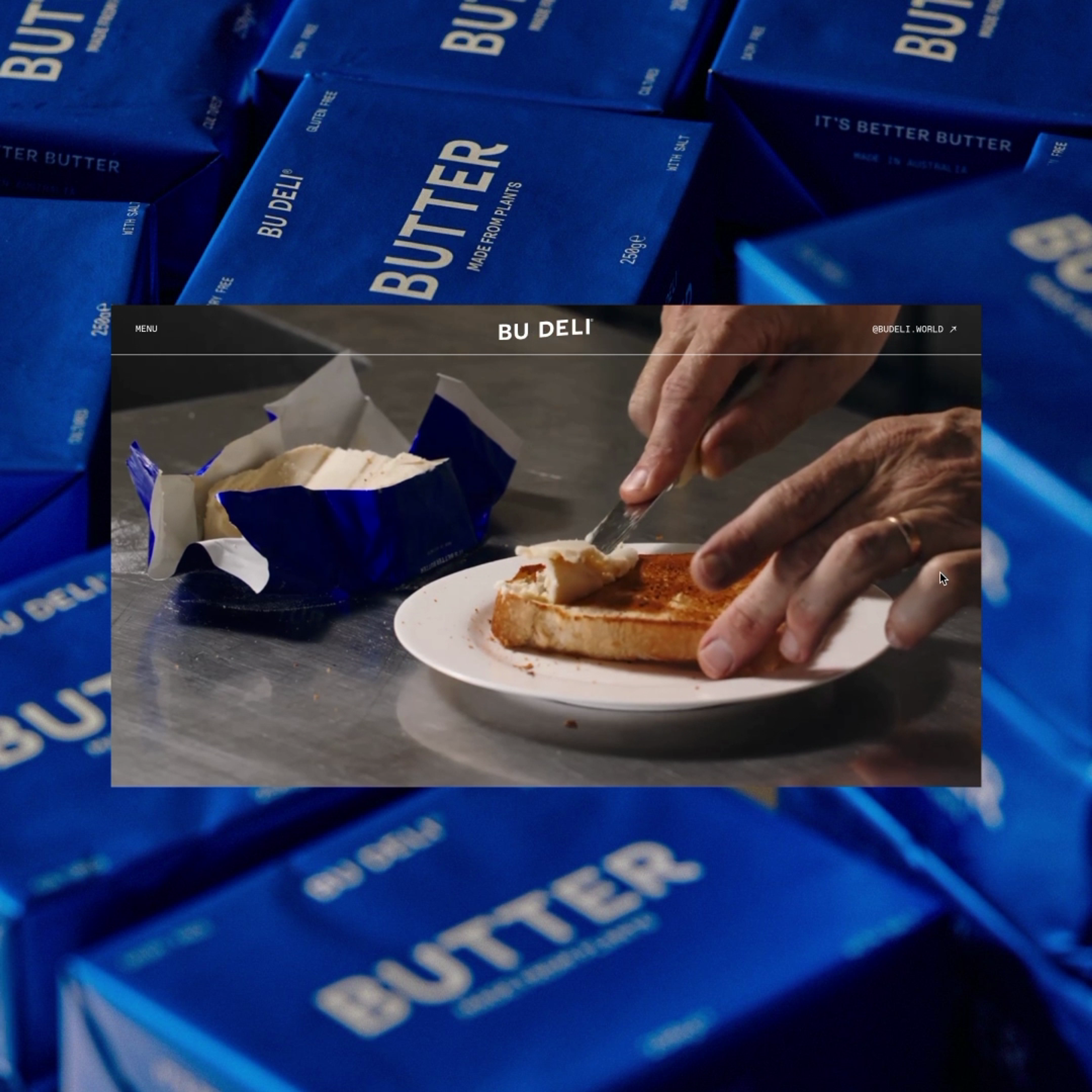 A capture of desktop views from the Bu Deli site