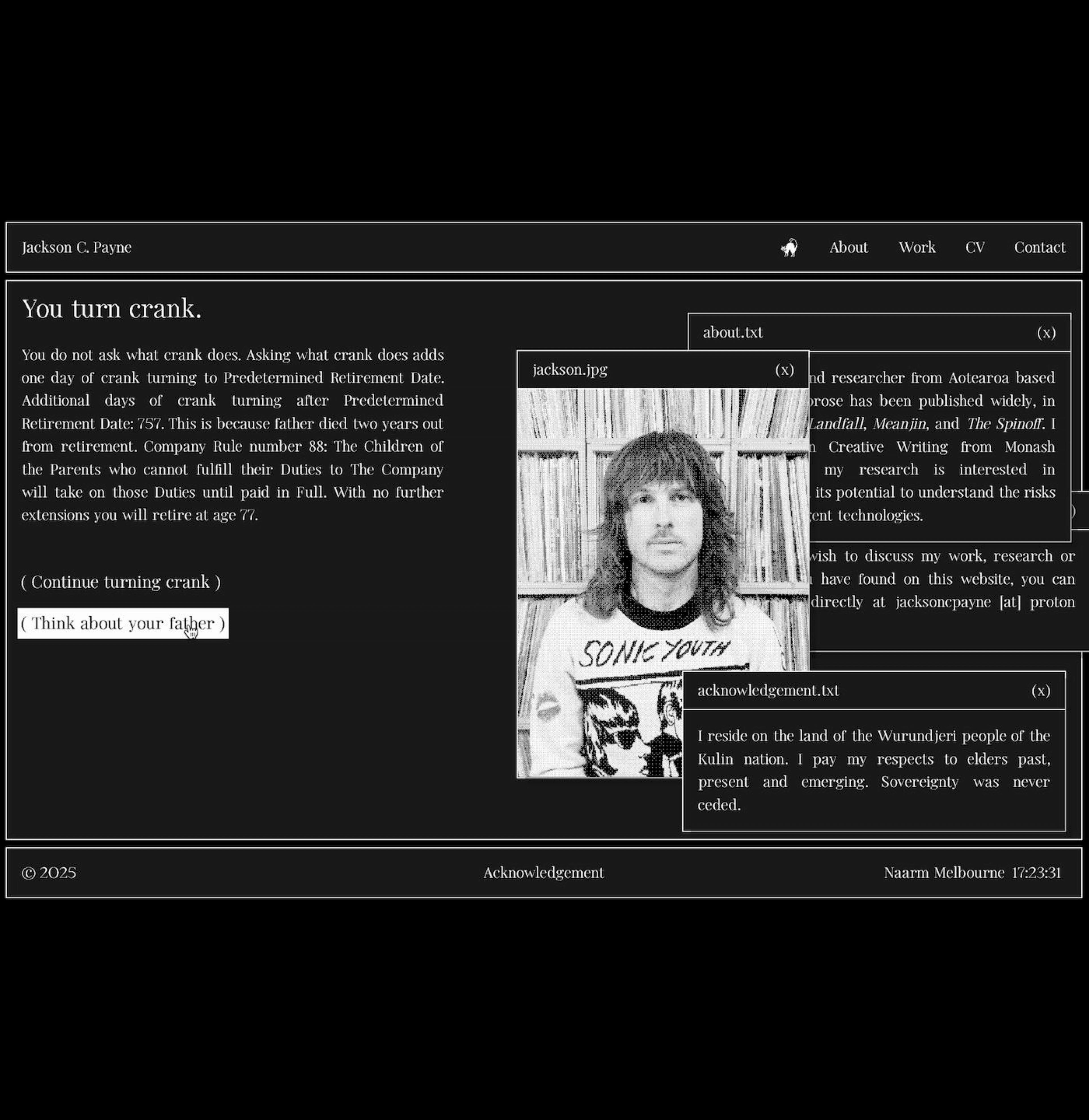 A still from Jackson C Payne's Portfolio