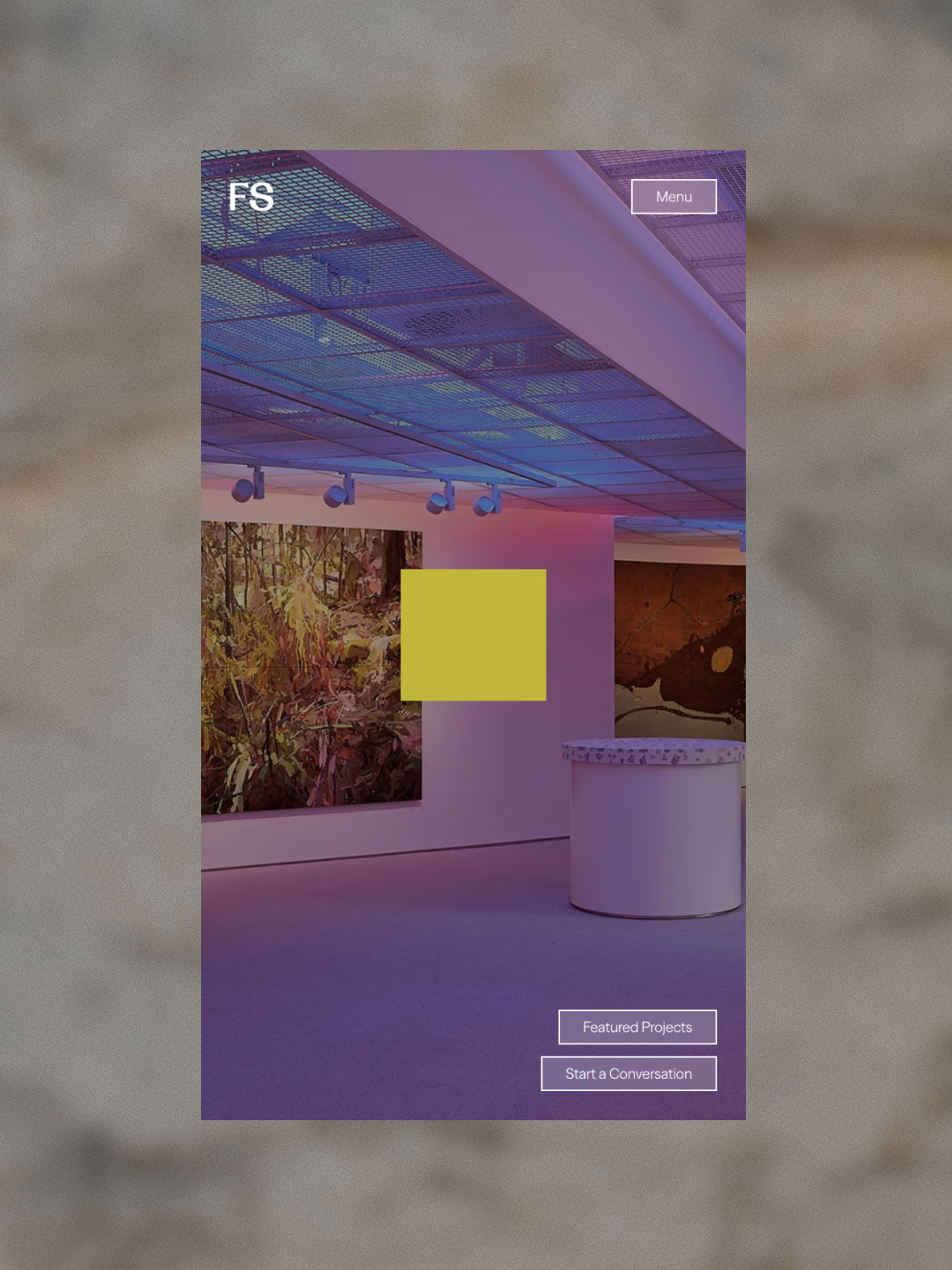 Foolscap project media floats around a mobile viewport