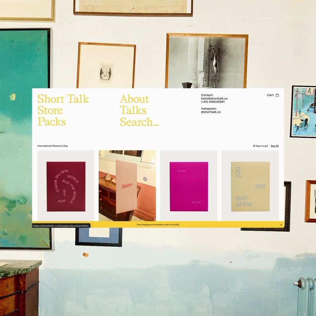 Some playful interaction on the About page for Short Talk