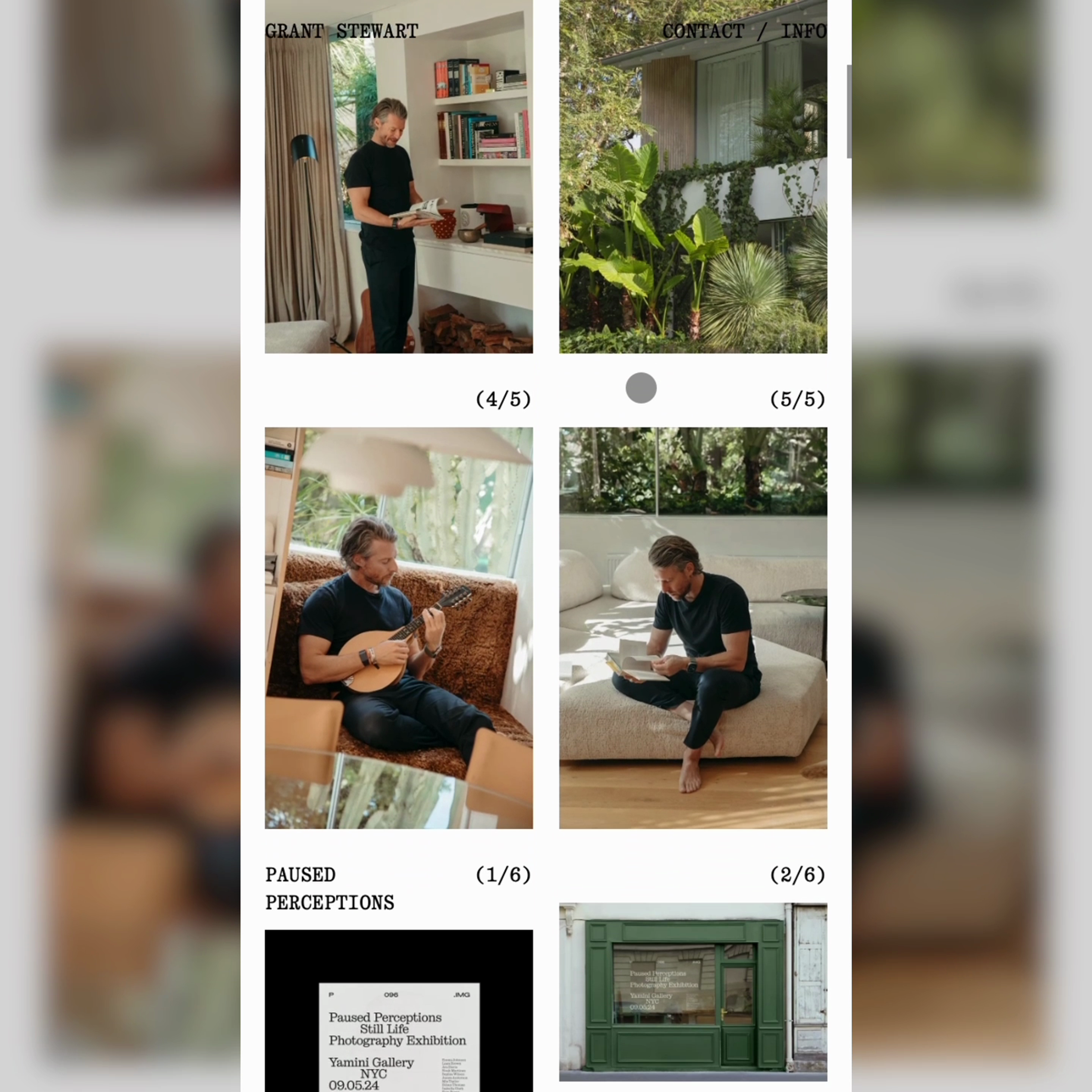 Mobile view of Grant Stewart's Portfolio