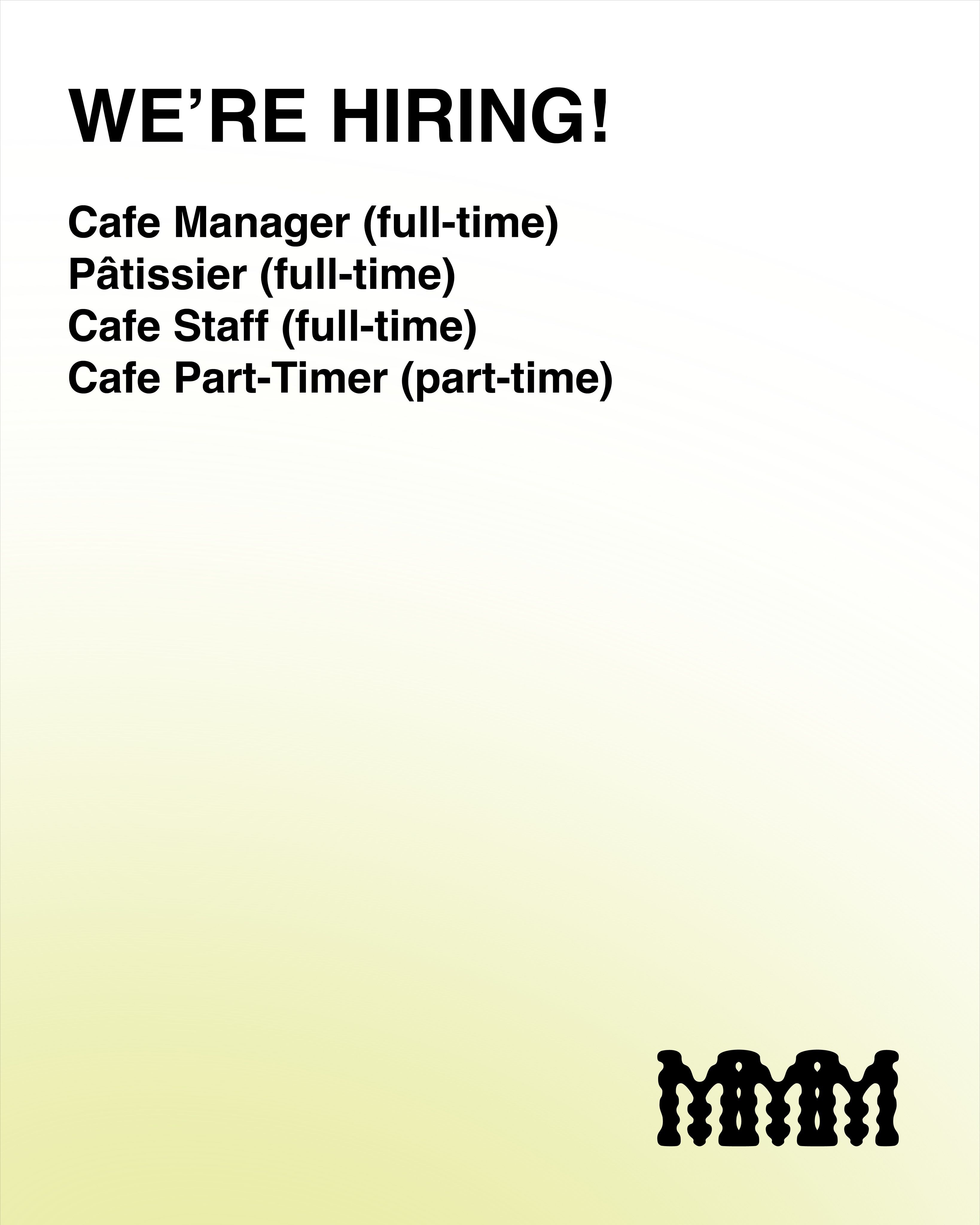 MMM Seoul Cafe Manager 채용 포스터
