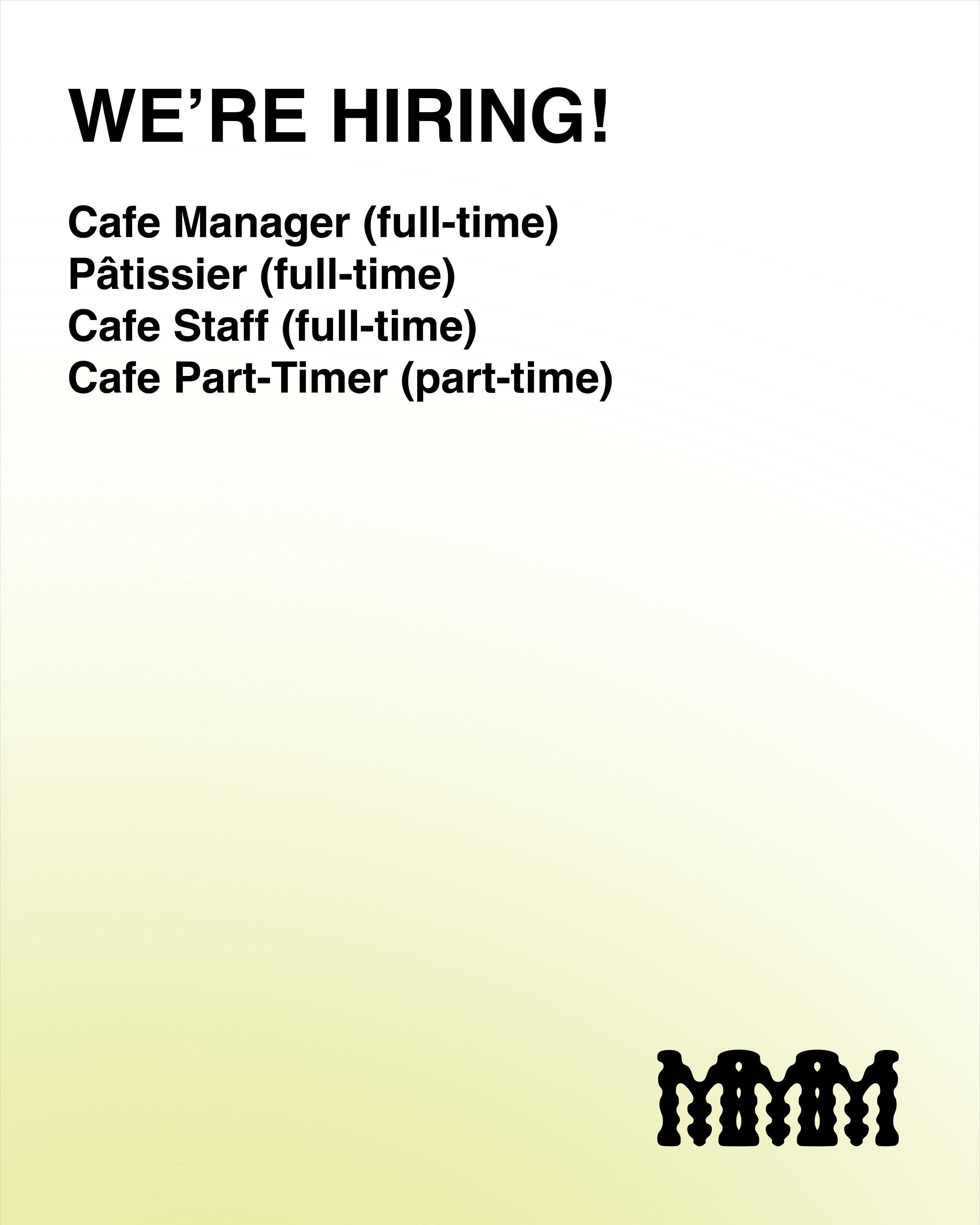 MMM Seoul Cafe Manager 채용 포스터