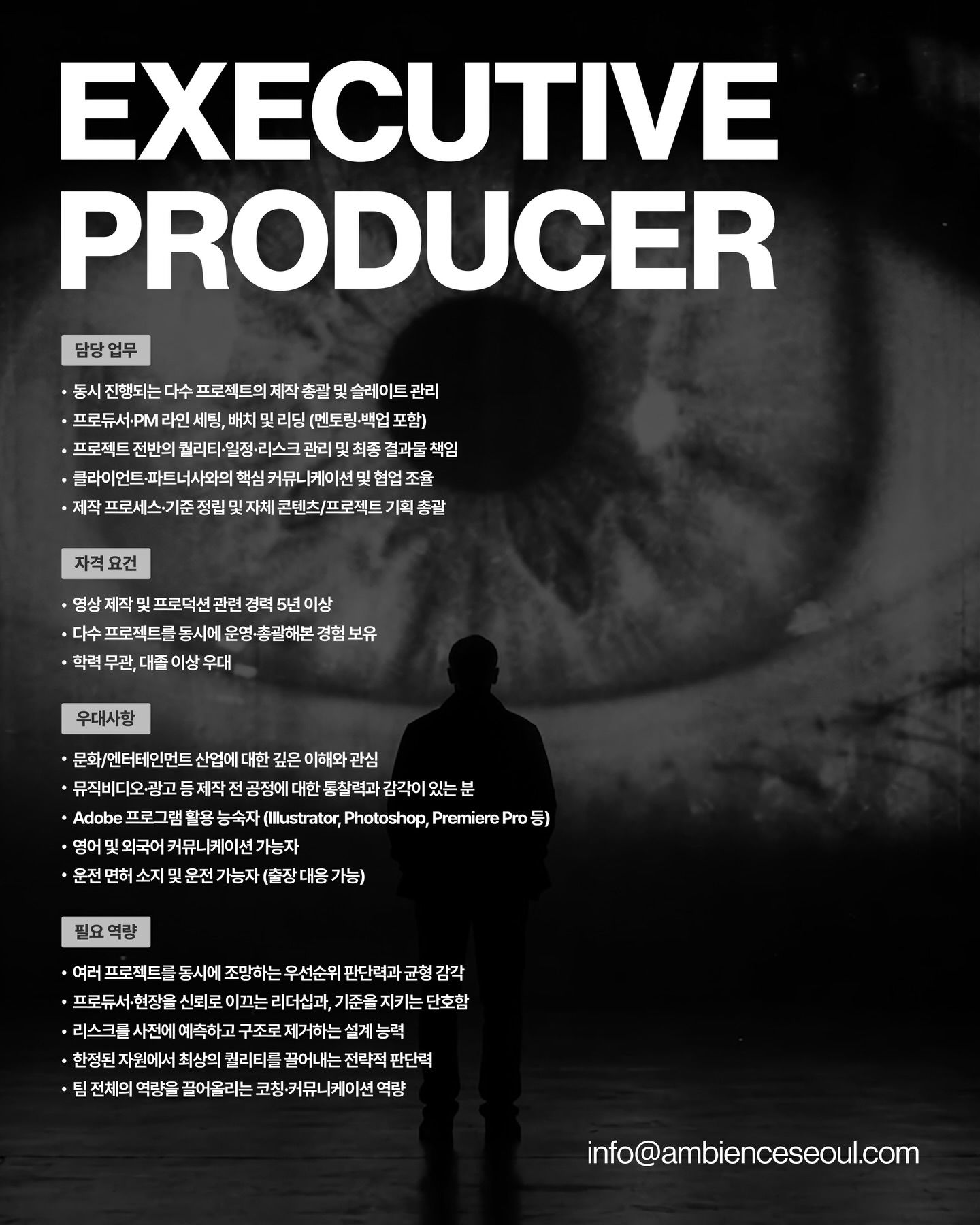 ambience Executive Producer 채용 포스터